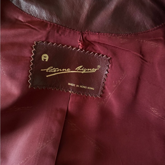 Vintage Burgundy Leather Blazer - Picture 7 of 7